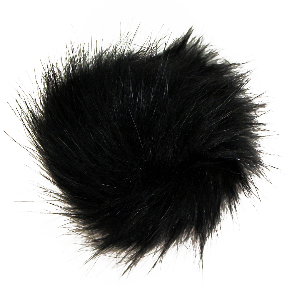 Unique Black Faux Fur Pom Pom 100% Acrylic #2037002